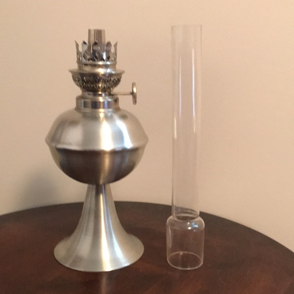 Bernard Chaudron brushed oil lamp in pewter - Picture 1 of 5